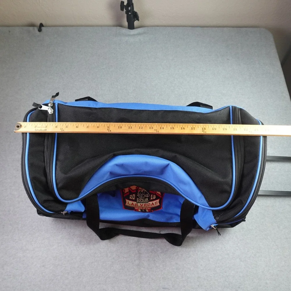 Wrangler NFR 2016 Las Vegas Blue Western Rodeo Rolling Duffle Bag Luggage
